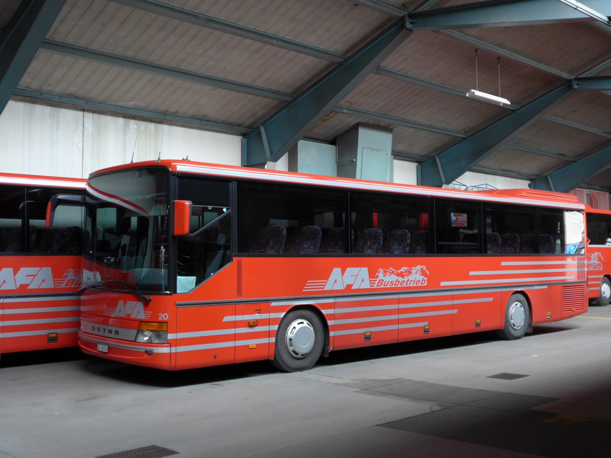 (149'606) - AFA Adelboden - Nr. 20/BE 26'706 - Setra (ex Nr. 6) am 12. April 2014 im Autobahnhof Adelboden