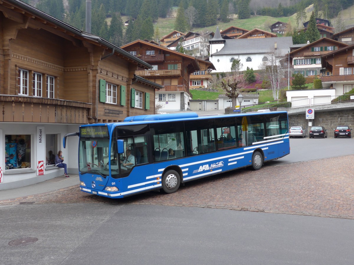 (149'608) - AFA Adelboden - Nr. 91/BE 25'802 - Mercedes (ex Nr. 2) am 12. April 2014 beim Autobahnhof Adelboden