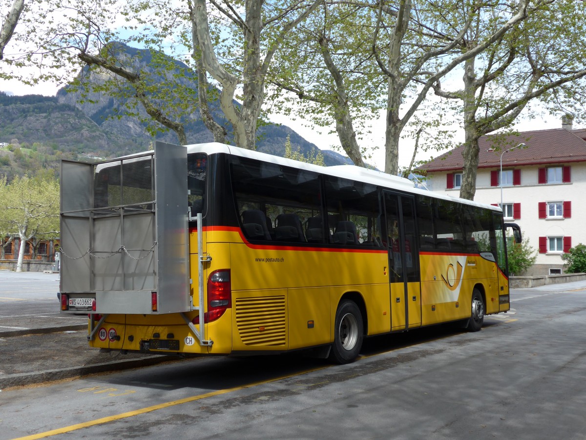 (149'675) - PostAuto Wallis - VS 403'662 - Setra am 20. April 2014 in Brig, Garage