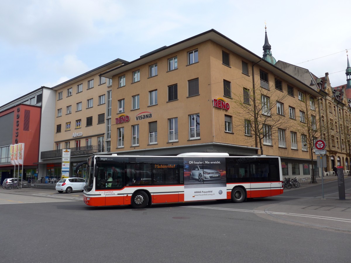 (149'712) - PostAuto Ostschweiz - TG 158'095 - MAN am 21. April 2014 beim Bahnhof Frauenfeld