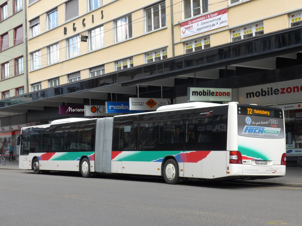 (151'069) - ASm Langenthal - Nr. 47/BE 703'520 - MAN am 29. Mai 2014 beim Bahnhof Biel