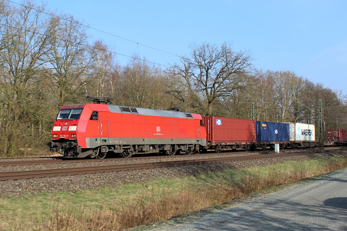 152 103-8 am 08.02.2018 in Tostedt - Dreihausen.