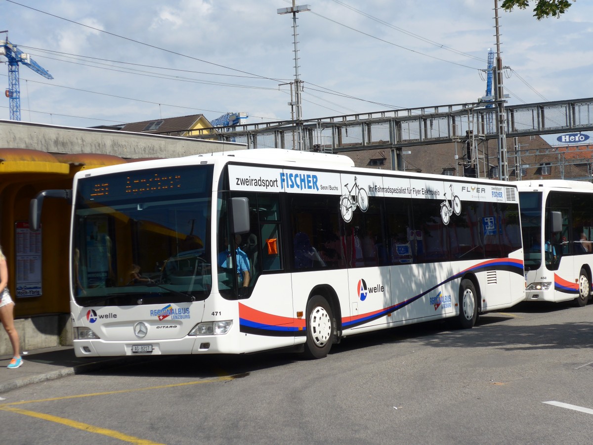 (153'540) - Knecht, Windisch - Nr. 471/AG 8217 - Mercedes am 2. August 2014 beim Bahnhof Lenzburg