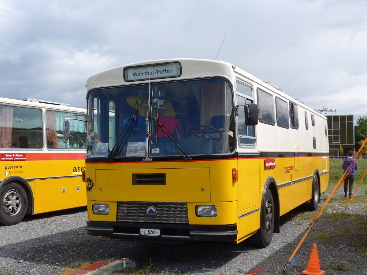 (153'767) - Tiemann, Illnau - Nr. 12/SZ 82'088 - Saurer/R&J (ex Privat; ex Tschannen, Zofingen Nr. 12) am 16. August 2014 in Altsttten, Allmendplatz