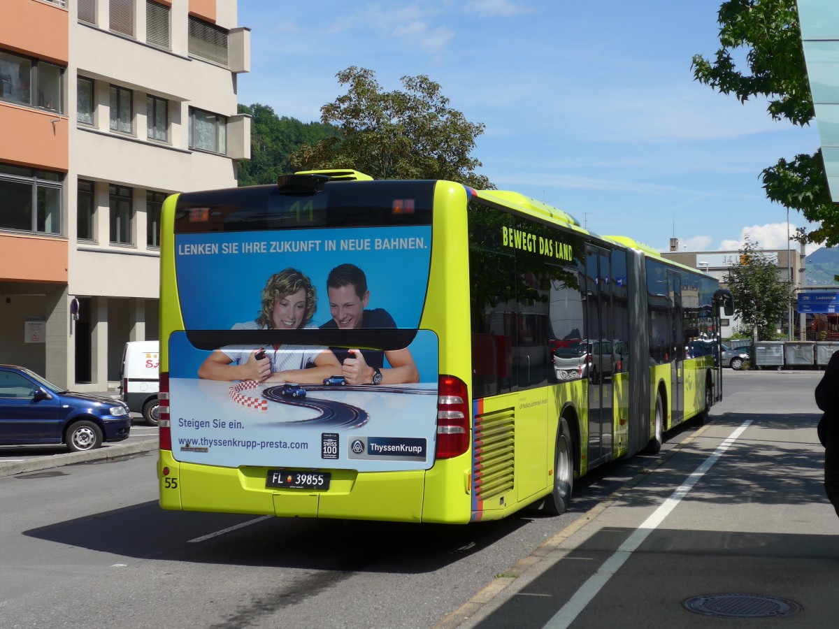 (154'314) - Aus Liechtenstein: LBA Vaduz - Nr. 55/FL 39'855 - Mercedes am 21. August 2014 beim Bahnhof Feldkirch