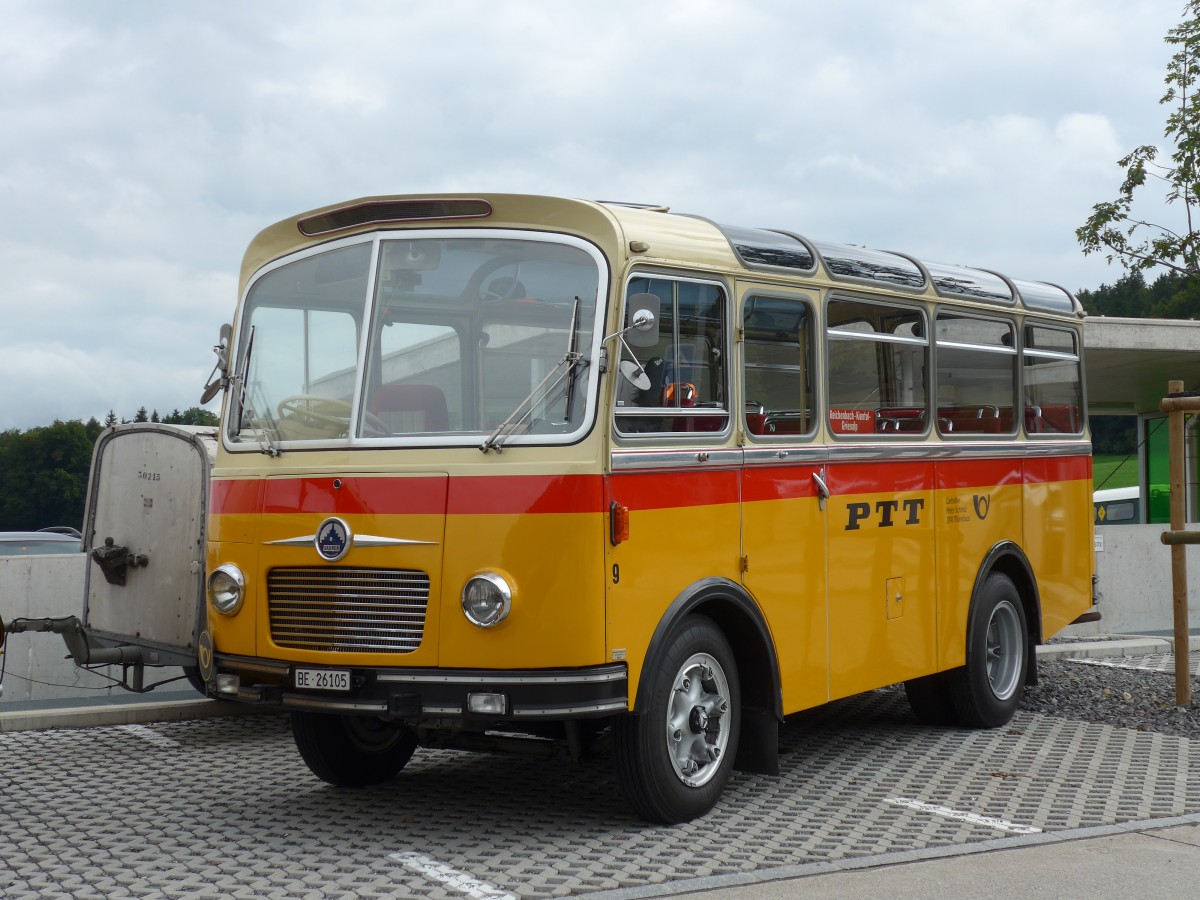 (154'485) - Schmid, Thrishaus - Nr. 9/BE 26'105 - Saurer/R&J (ex Geiger, Adelboden Nr. 9) am 30. August 2014 in Oberkirch, CAMPUS Sursee