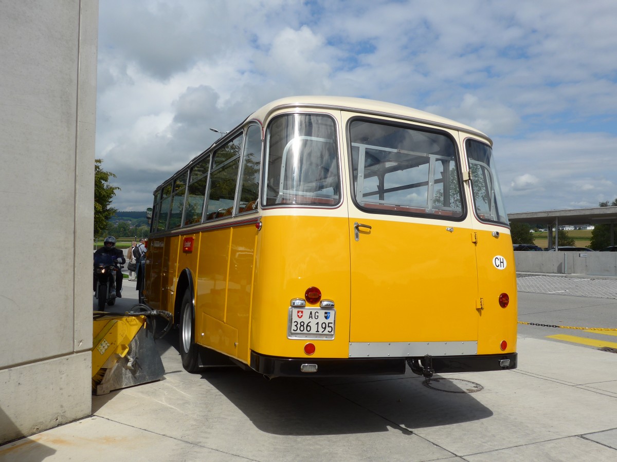 (154'515) - Fasel, Widen - AG 386'195 - Saurer/Lauber (ex Freudiger, Eiken; ex in Mhlin; ex Stalder, Dornach; ex Thcla, St-Ursanne; ex Stucki, Porrentruy Nr. 10) am 30. August 2014 in Oberkirch, CAMPUS Sursee