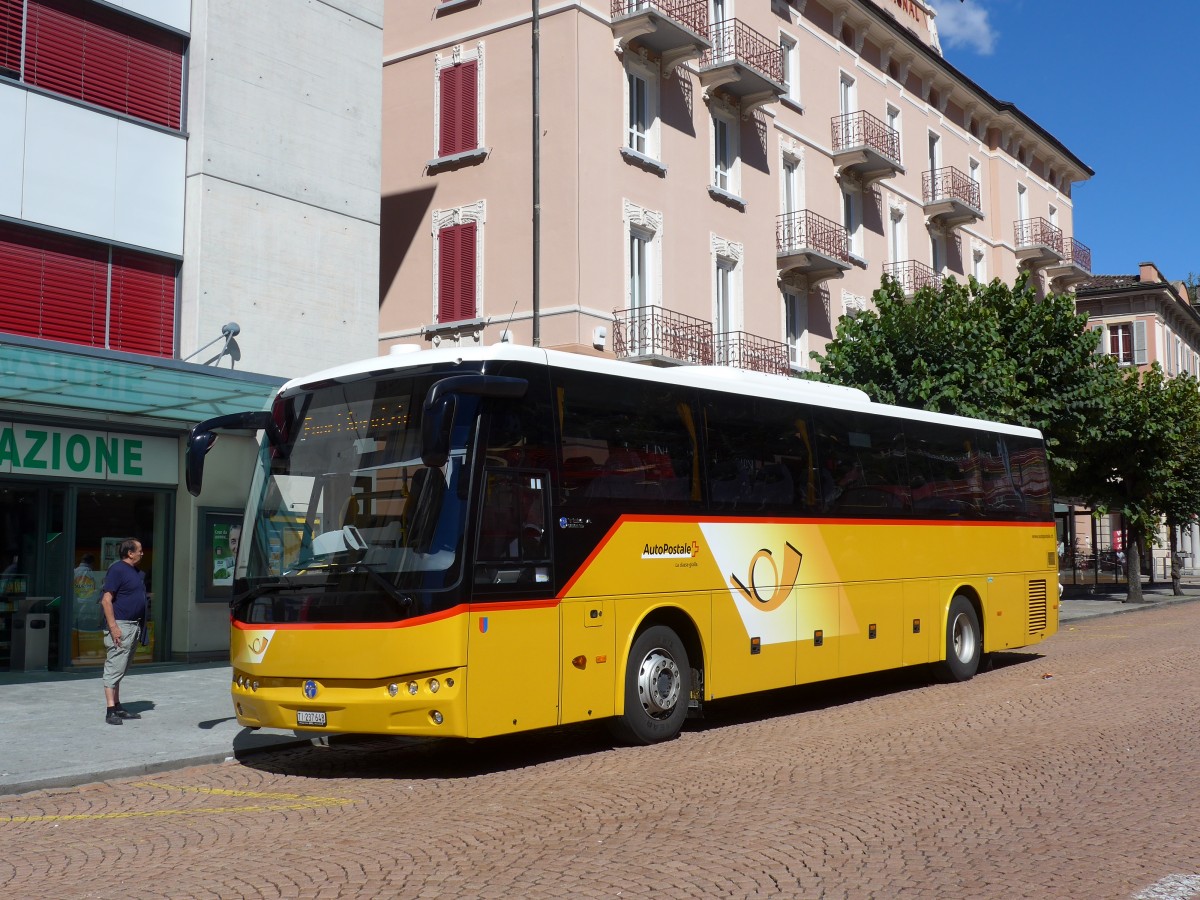 (155'155) - AutoPostale Ticino - TI 237'648 - Temsa am 13. September 2014 beim Bahnhof Bellinzona