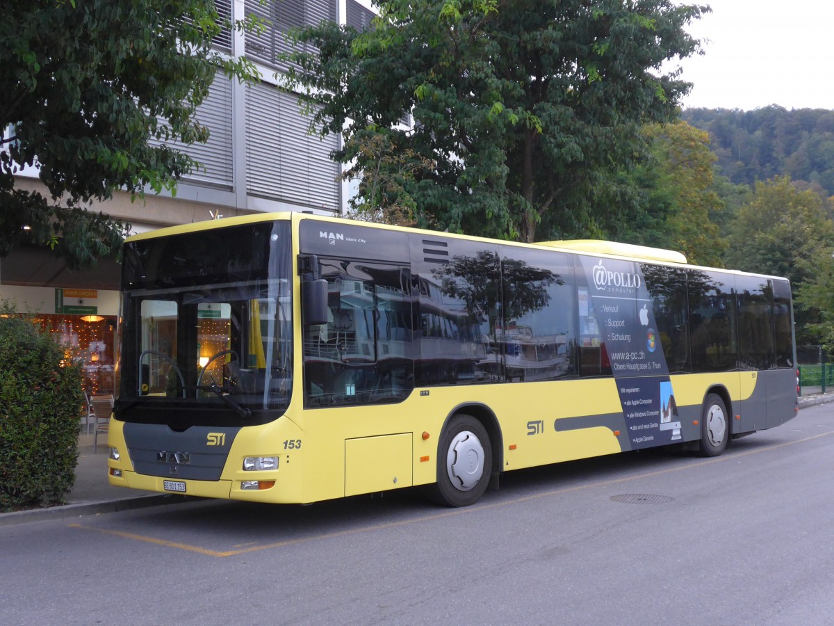 (155'418) - STI Thun - Nr. 153/BE 801'153 - MAN am 29. September 2014 bei der Schifflndte Thun