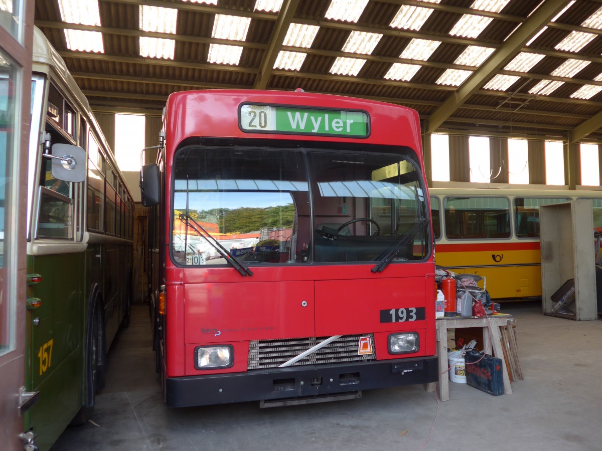 (155'477) - Bernmobil, Bern (TVB) - Nr. 193 - Volvo/Gangloff am 5. Oktober 2014 in Oberburg, Ziegelgut