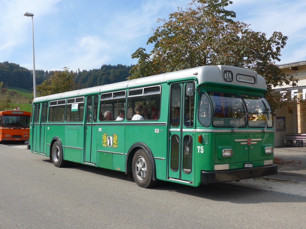 (155'525) - BVB Basel (RWB) - Nr. 75/BE 399'675 - FBW/FHS am 5. Oktober 2014 in Burgdorf, Ziegelgut