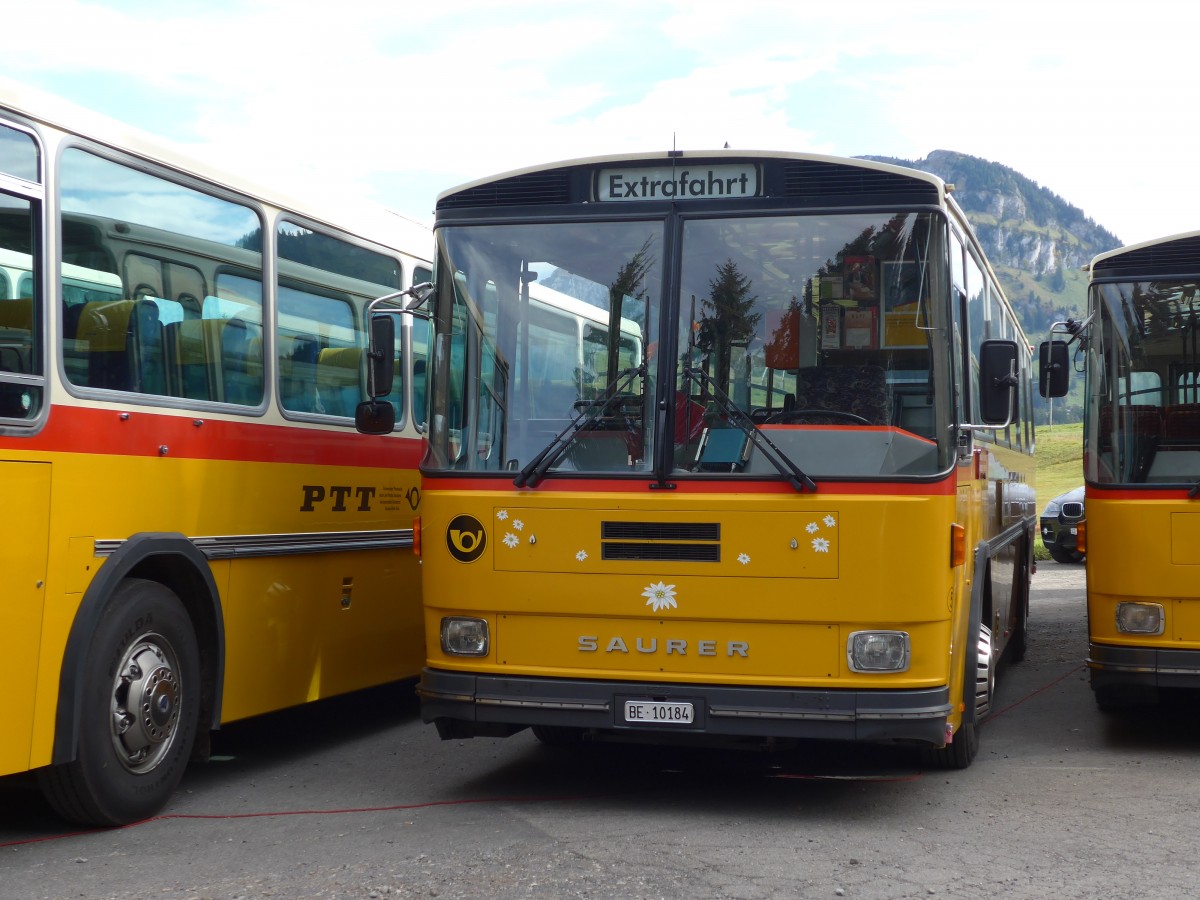 (155'658) - Wthrich, Ursenbach - Nr. 5/BE 10'184 - Saurer/Tscher (ex Schrch, Gutenburg Nr. 5; ex Engeloch, Riggisberg Nr. 5; ex P 25'668) am 12. Oktober 2014 in Willerzell, Rest. Sattelegg