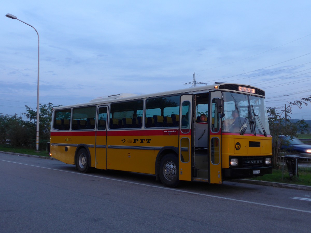 (155'691) - Bernair, Mnsingen - BE 651'182 - Saurer/Tscher (ex Schebath, Lauerz; ex Albin, Fllanden; ex Heim, Flums) am 12. Oktober 2014 in Deitingen, Autobahnraststtte