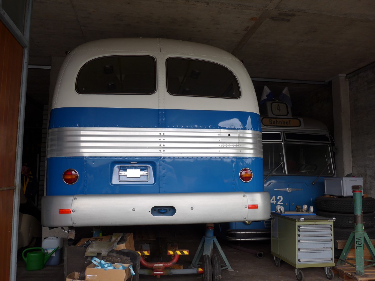 (155'983) - VBL Luzern (vbl-historic) - Nr. 76 - Twin Coach am 25. Oktober 2014 in Rain, Lager Geissbach