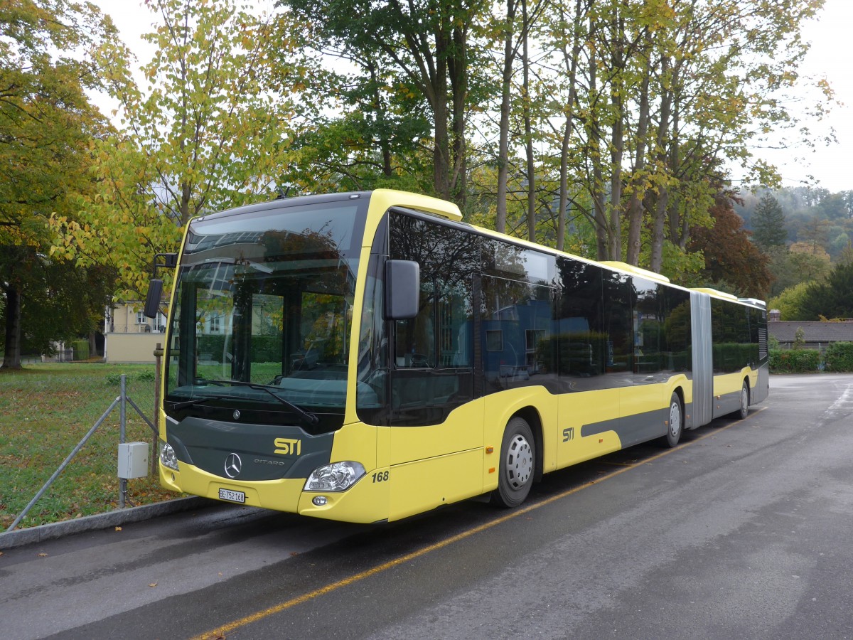 (156'087) - STI Thun - Nr. 168/BE 752'168 - Mercedes am 26. Oktober 2014 bei der Schifflndte Thun