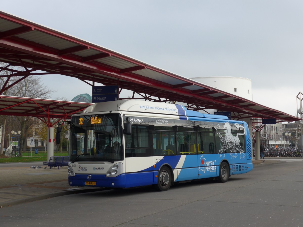 (156'787) - ARRIVA - Nr. 6471/33-BBL-1 - Irisbus am 19. November 2014 beim Bahnhof Leeuwarden