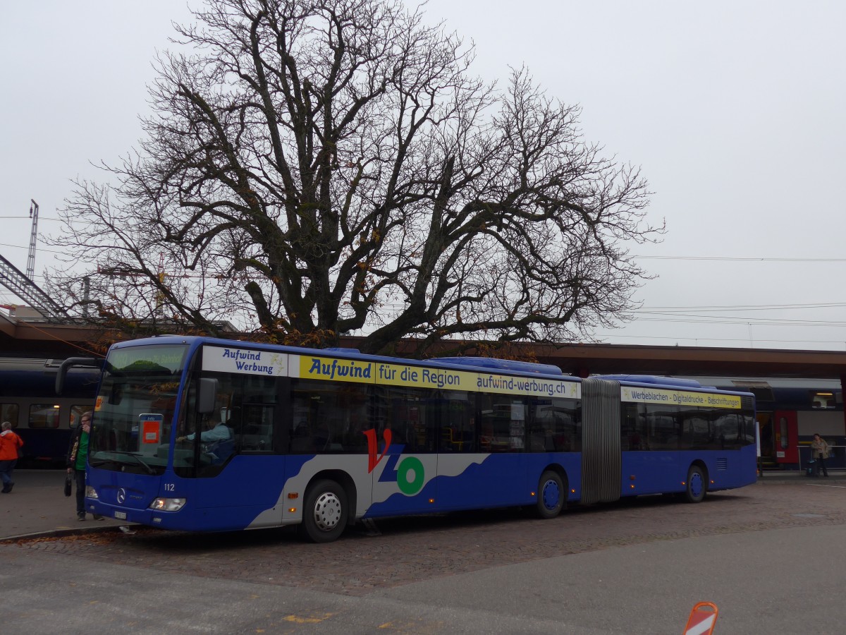 (157'536) - VZO Grningen - Nr. 112/ZH 745'112 - Mercedes am 26. November 2014 beim Bahnhof Wetzikon