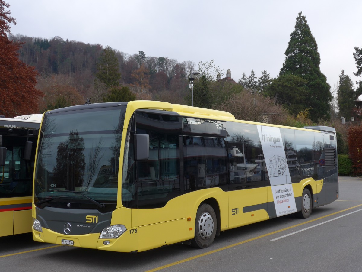 (157'601) - STI Thun - Nr. 176/BE 752'176 - Mercedes am 3. Dezember 2014 bei der Schifflndte Thun