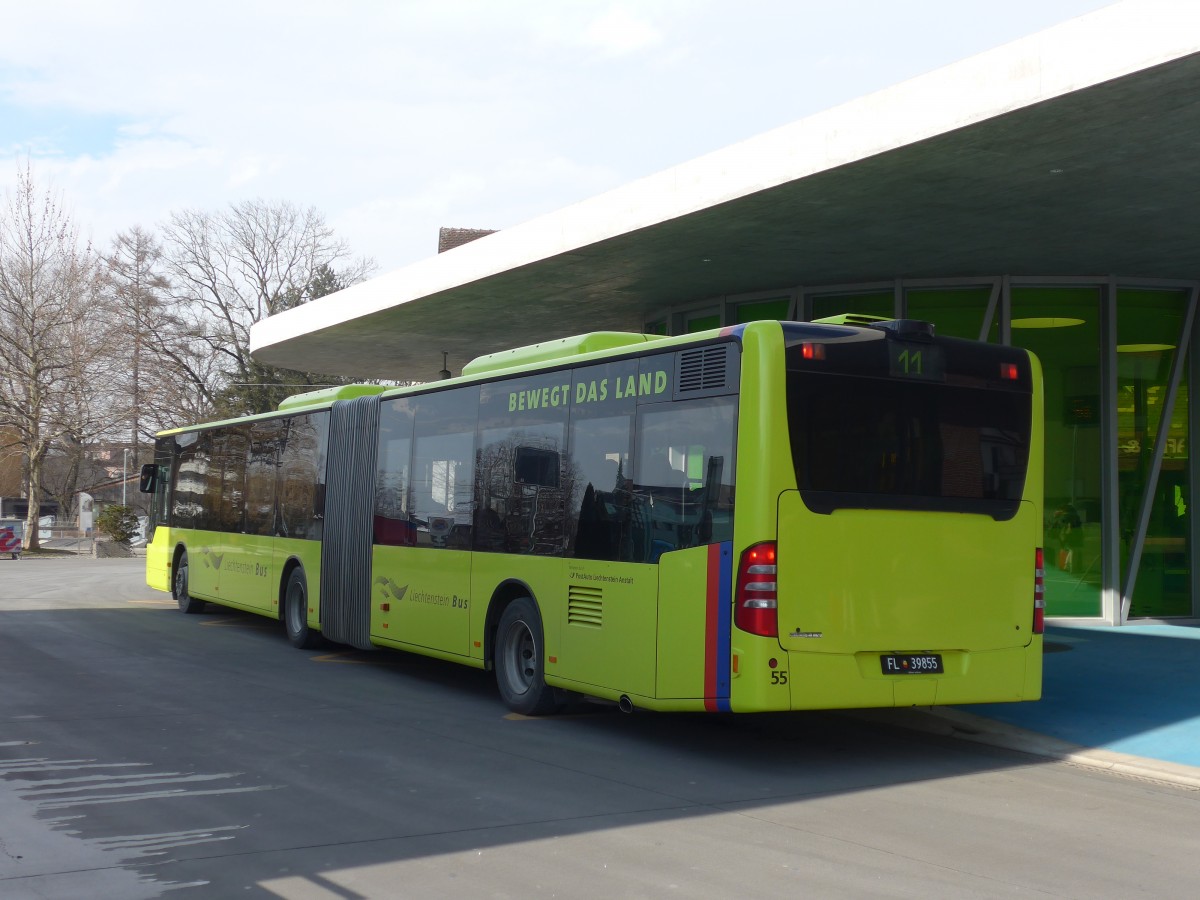 (158'731) - LBA Vaduz - Nr. 55/FL 39'855 - Mercedes am 14. Februar 2015 beim Bahnhof Schaan