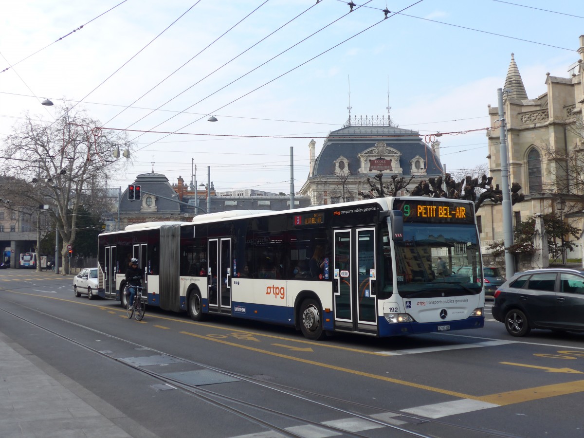 (159'127) - TPG Genve - Nr. 192/GE 960'628 - Mercedes am 14. Mrz 2015 in Genve, Place des Vingt-Deux-Cantons