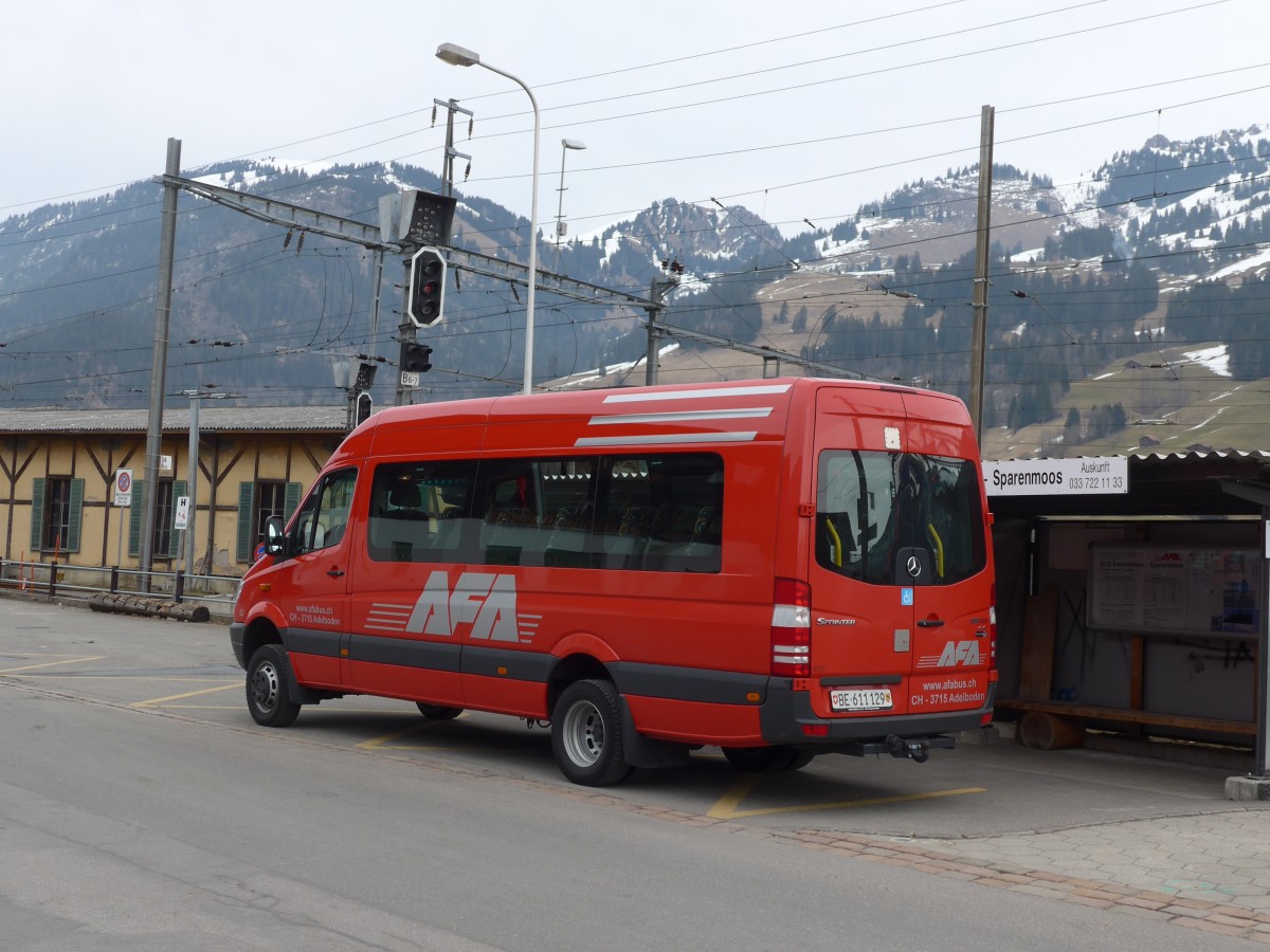 (159'202) - AFA Adelboden - Nr. 52/BE 611'129 - Mercedes am 16. Mrz 2015 beim Bahnhof Zweisimmen