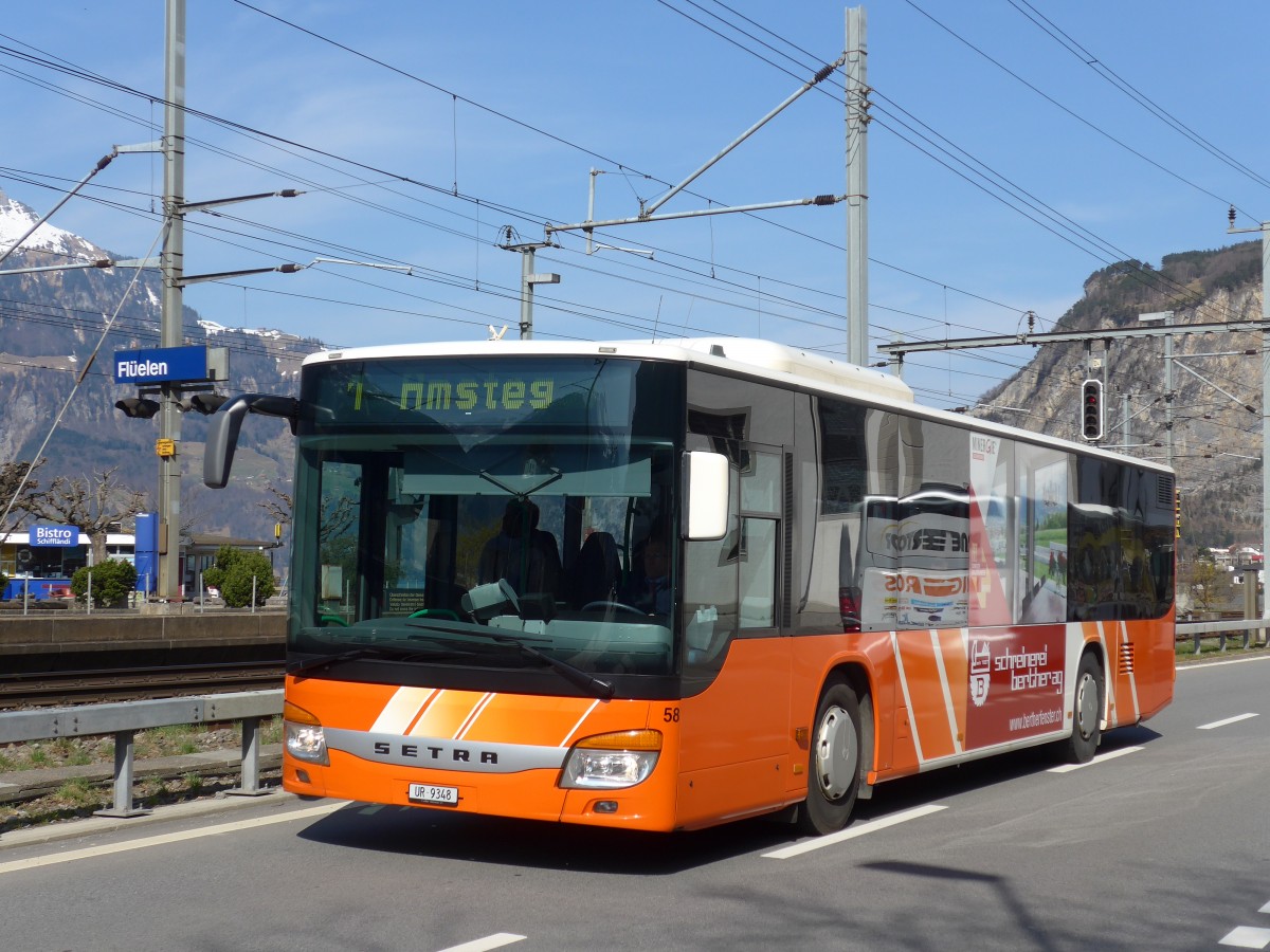 (159'310) - AAGU Altdorf - Nr. 58/UR 9348 - Setra am 18. Mrz 2015 in Flelen, Hauptplatz