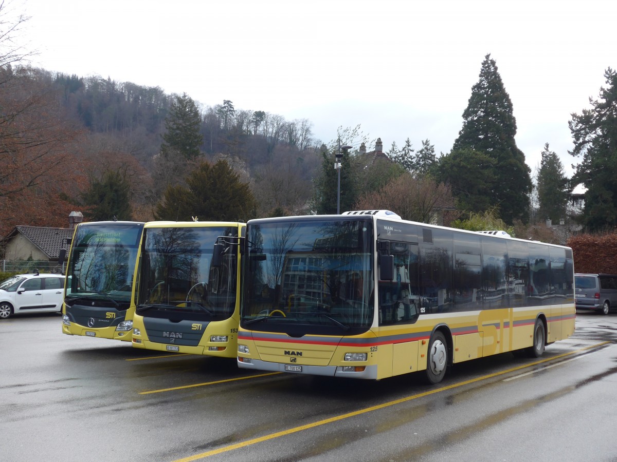 (159'434) - STI Thun - Nr. 125/BE 700'125 - MAN am 27. Mrz 2015 bei der Schifflndte Thun