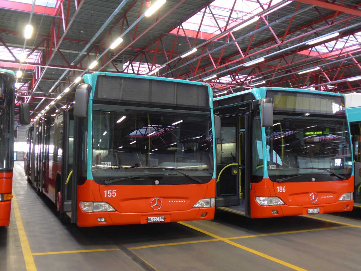 (159'513) - VB Biel - Nr. 155/BE 666'155 - Mercedes am 28. Mrz 2015 in Biel, Depot