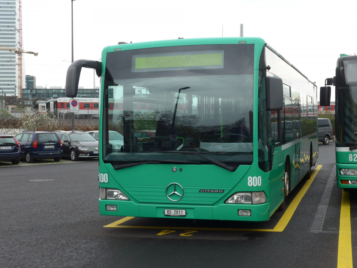 (159'764) - BVB Basel - Nr. 800/BS 2811 - Mercedes (ex VR La Chaux-de-Fonds Nr. 232) am 11. April 2015 in Basel, Garage Rankstrasse