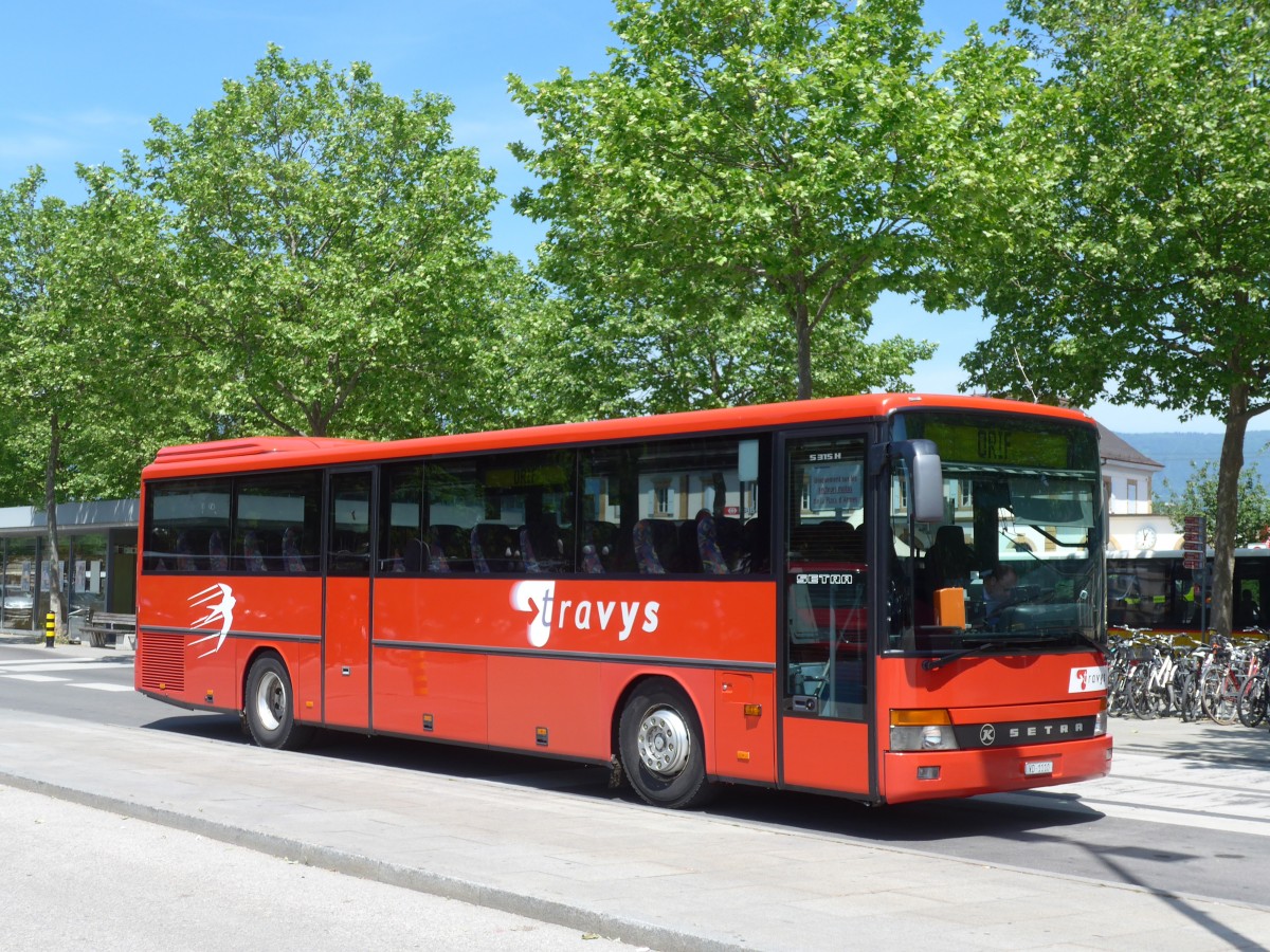 (161'294) - TRAVYS Yverdon - VD 1110 - Setra (ex AFA Adelboden Nr. 5) am 28. Mai 2015 beim Bahnhof Yverdon