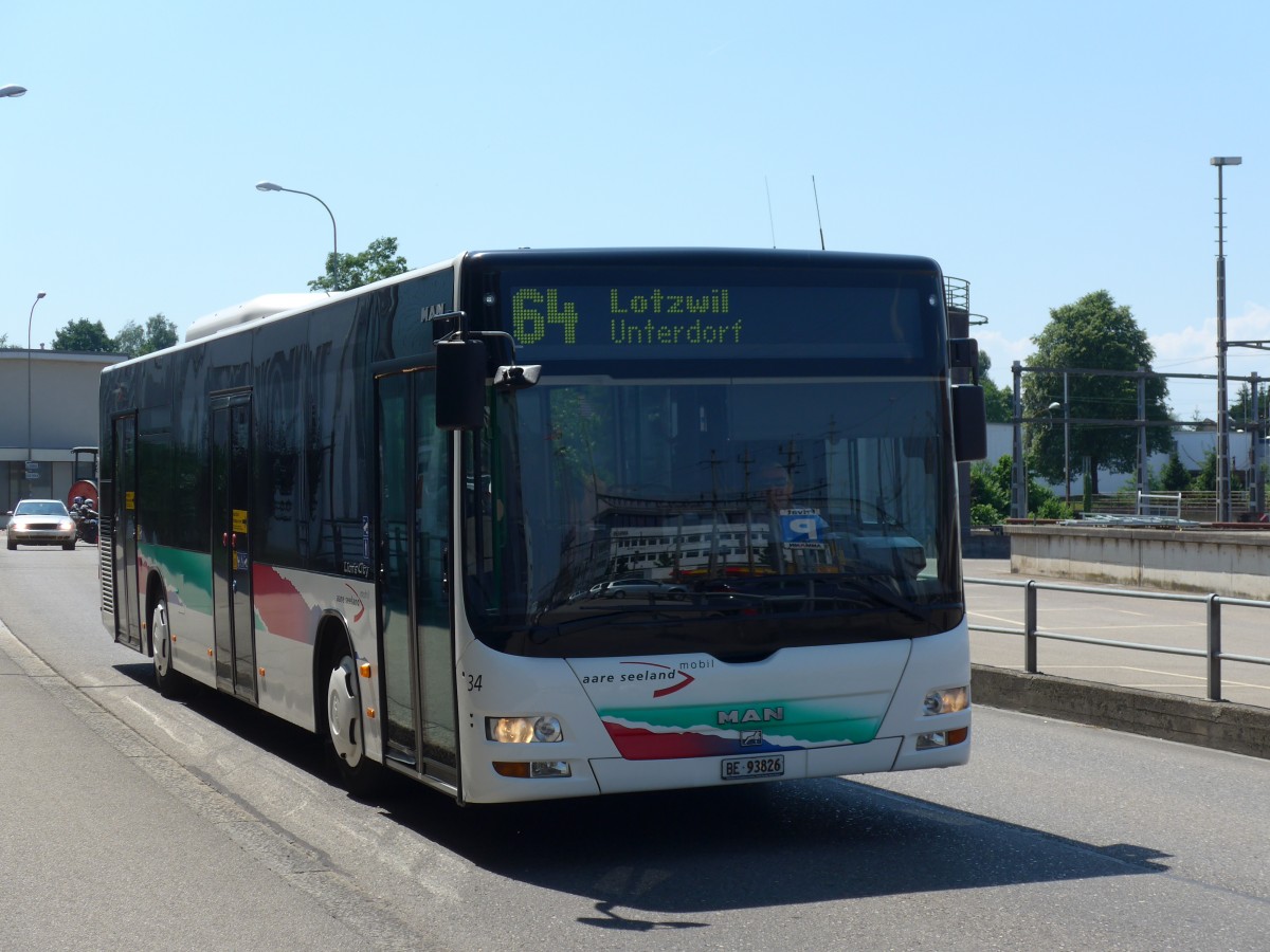 (161'913) - ASm Langenthal - Nr. 34/BE 93'826 - MAN am 6. Juni 2015 in Langenthal, Eisenbahnstrasse