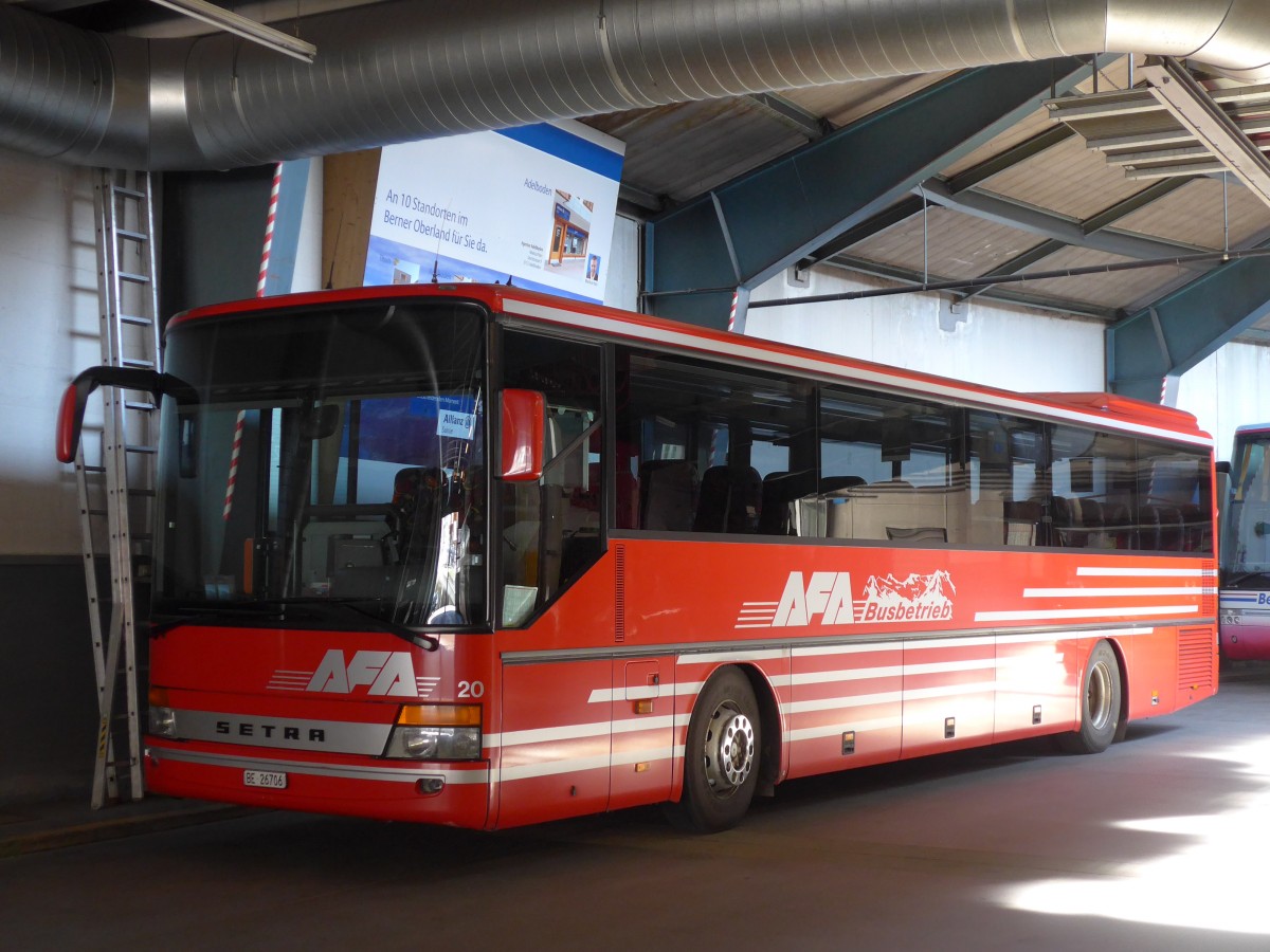 (161'948) - AFA Adelboden - Nr. 20/BE 26'706 - Setra (ex Nr. 6) am 7. Juni 2015 im Autobahnhof Adelboden