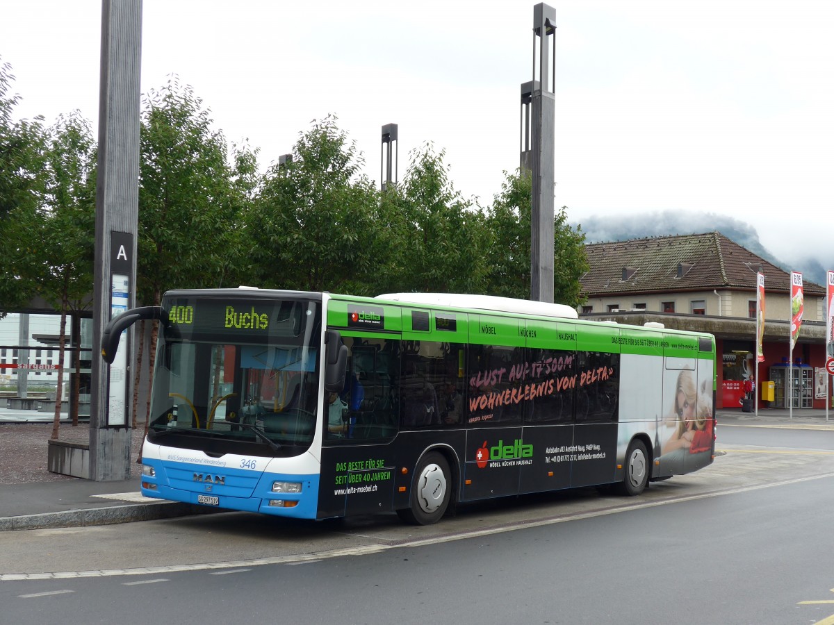 (163'484) - BSW Sargans - Nr. 346/SG 297'519 - MAN am 16. August 2015 beim Bahnhof Sargans