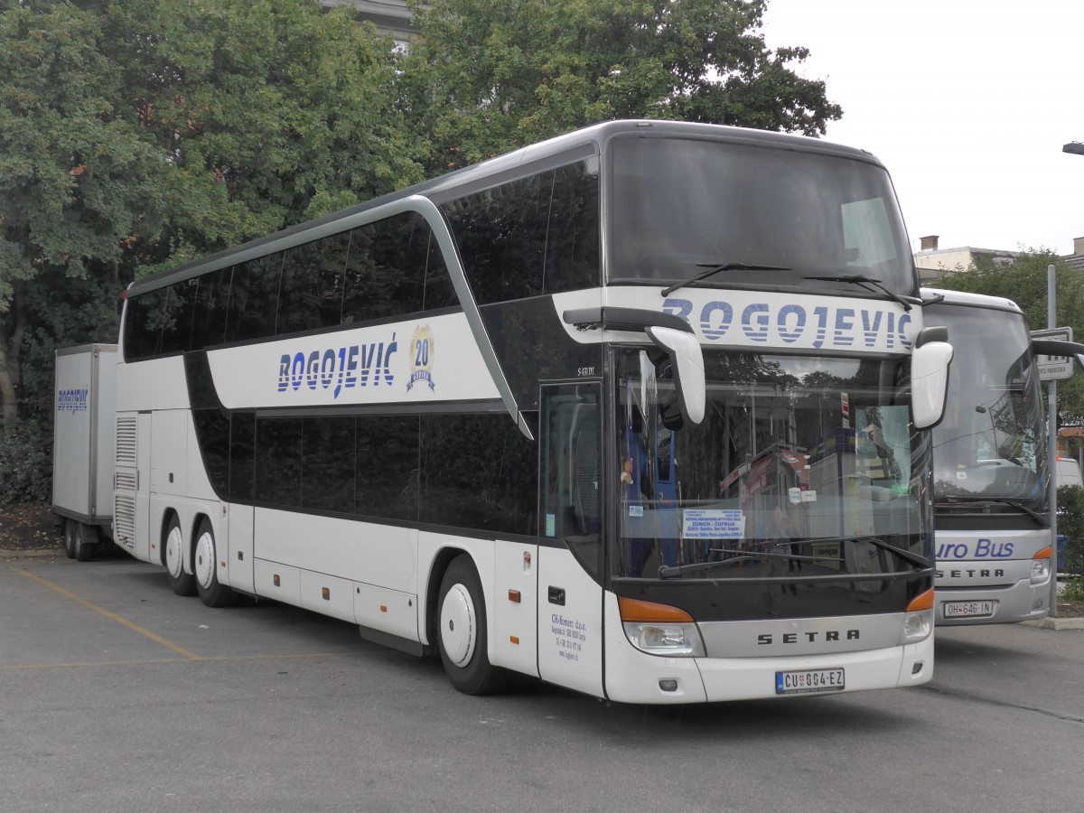 (163'612) - Aus Serbien: Bogojevic, Cuprija - CU 004-EZ - Setra am 16. August 2015 in Zrich, Sihlquai