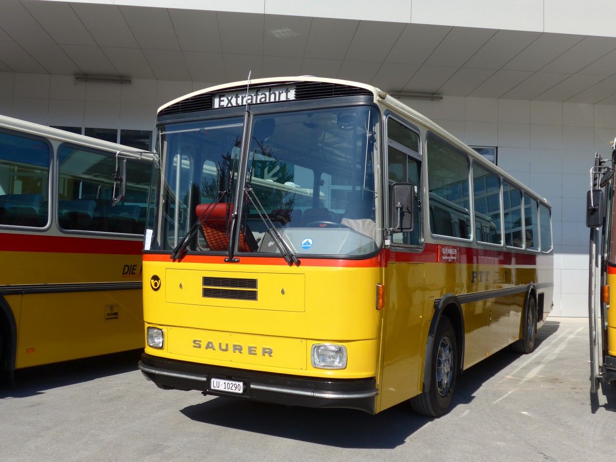 (163'911) - Amstein, Willisau - LU 10'290 - Saurer/Tscher (ex Allemann, Niederbipp; ex Semadeni, Poschiavo; ex Kasper, Poschiavo; ex PostAuto Graubnden; ex P 24'285) am 29. August 2015 in Oberkirch, CAMPUS Sursee