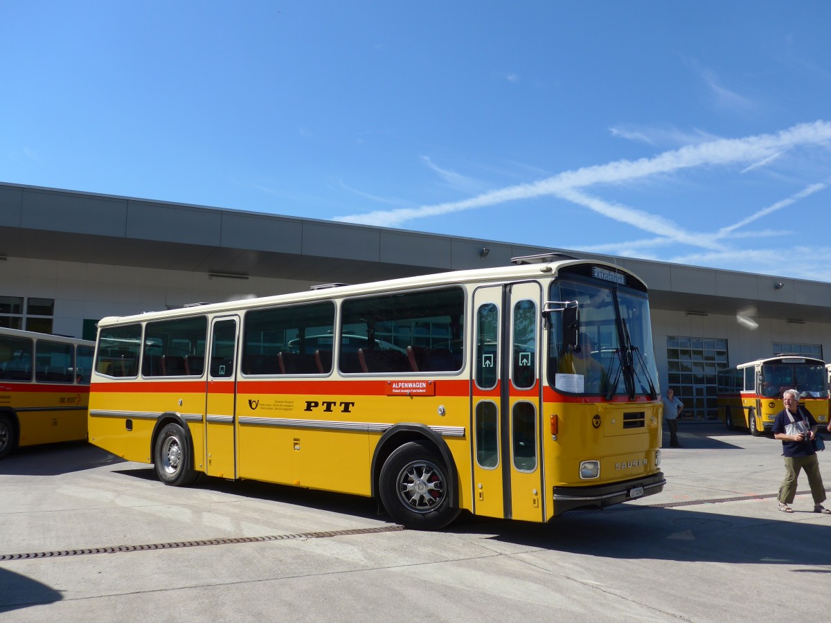 (164'210) - Amstein, Willisau - LU 10'290 - Saurer/Tscher (ex Allemann, Niederbipp; ex Semadeni, Poschiavo; ex Kasper, Poschiavo; ex PostAuto Graubnden; ex P 24'285) am 29. August 2015 in Oberkirch, CAMPUS Sursee