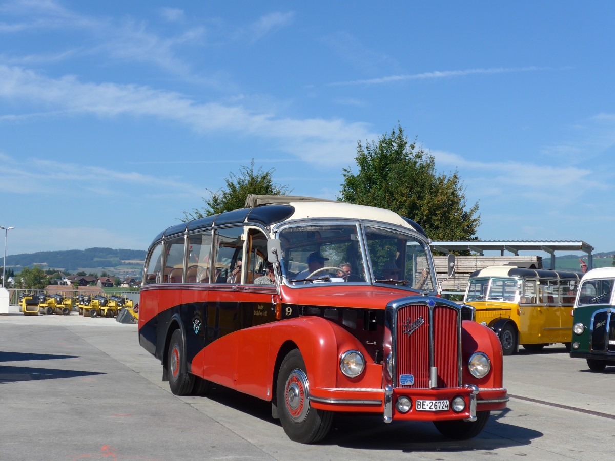 (164'232) - Gafner, Gwatt - Nr. 9/BE 26'724 - Saurer/R&J (ex ASKA Aeschi Nr. 9) am 29. August 2015 in Oberkirch, CAMPUS Sursee