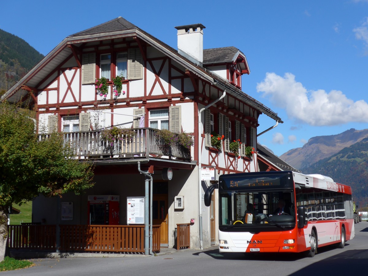 (166'153) - AS Engi - Nr. 2/GL 7702 - MAN (ex WilMobil, Wil Nr. 255; ex Vorfhrfahrzeug) am 10. Oktober 2015 in Elm, Station