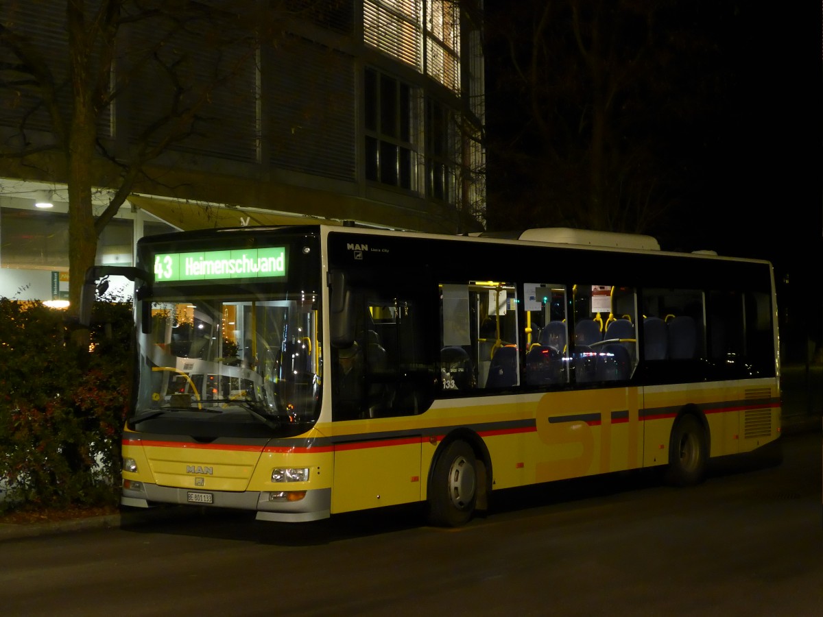 (167'730) - STI Thun - Nr. 133/BE 801'133 - MAN/Gppel am 11. Dezember 2015 bei der Schifflndte Thun