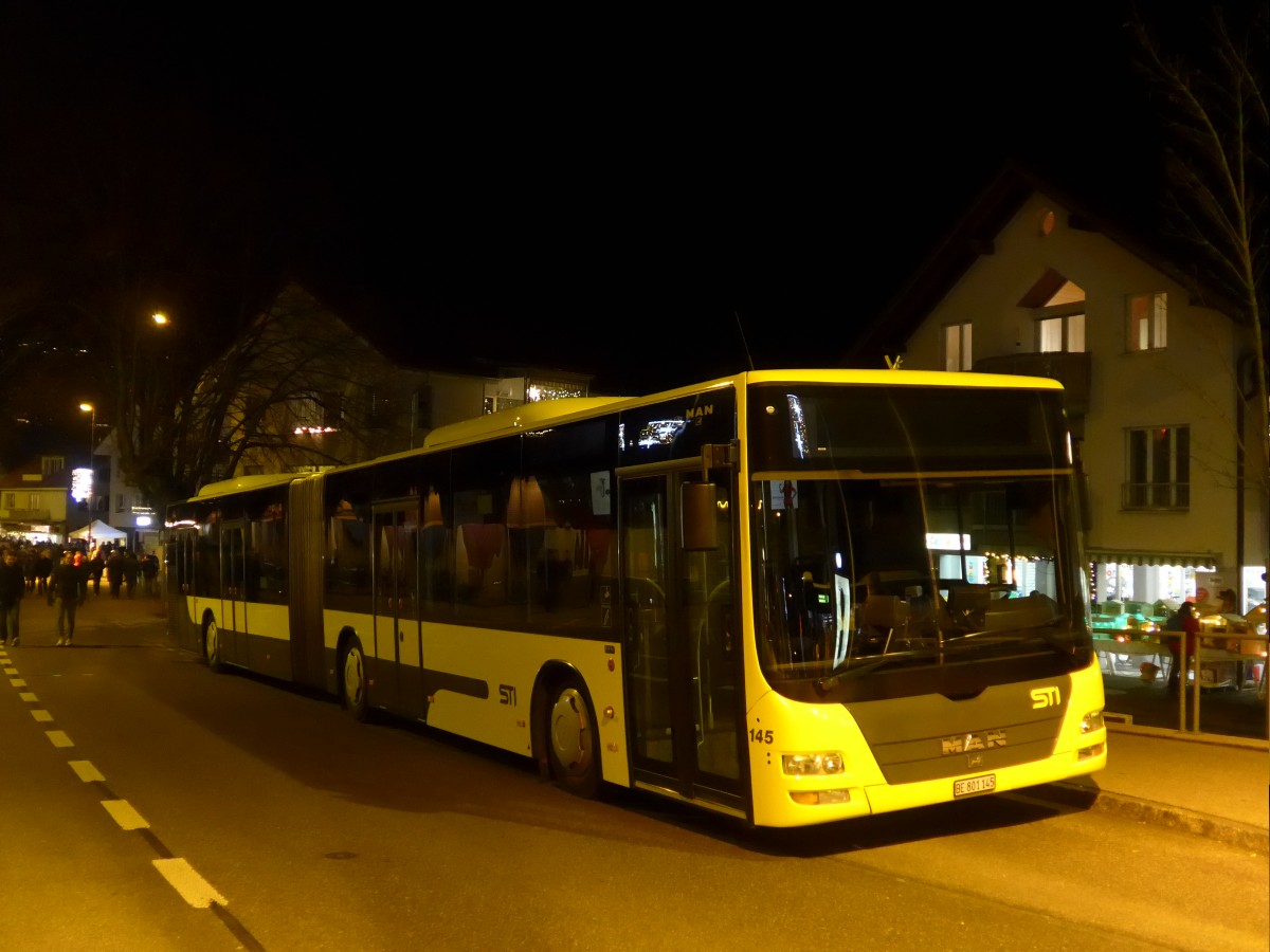 (167'731) - STI Thun - Nr. 145/BE 801'145 - MAN am 11. Dezember 2015 in Steffisburg, Bsbach