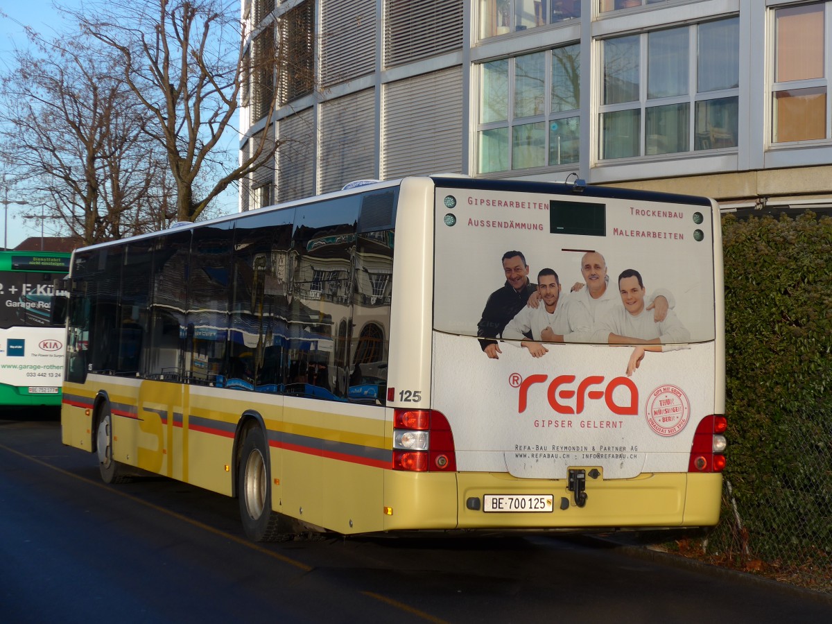 (167'737) - STI Thun - Nr. 125/BE 700'125 - MAN am 13. Dezember 2015 bei der Schifflndte Thun