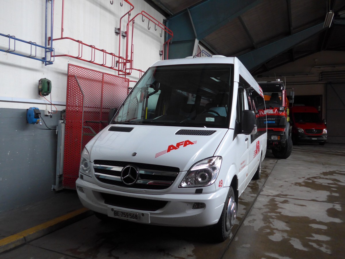 (168'398) - AFA Adelboden - Nr. 49/BE 759'568 - Mercedes (ex Bergmann, Adelboden) am 9. Januar 2016 im Autobahnhof Adelboden