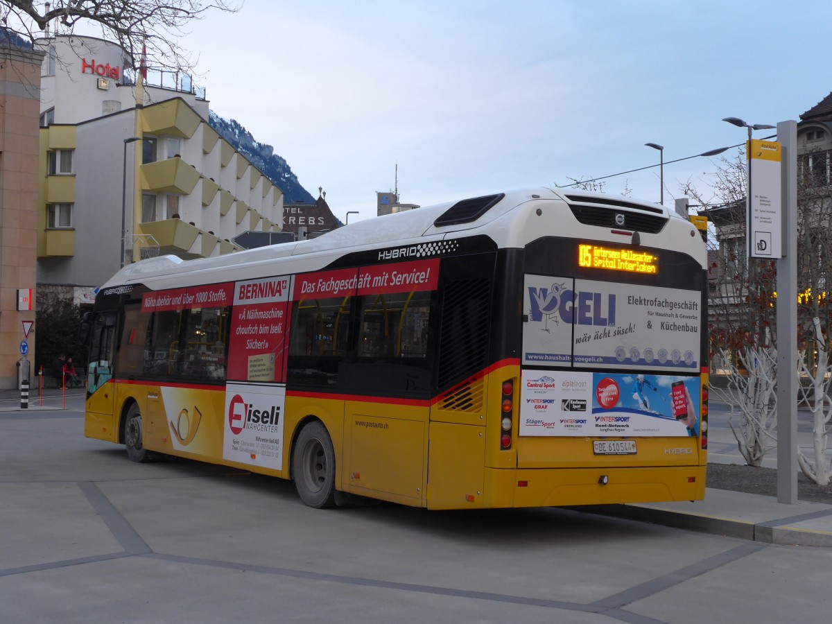 (168'579) - PostAuto Bern - BE 610'544 - Volvo am 24. Januar 2016 beim Bahnhof Interlaken West