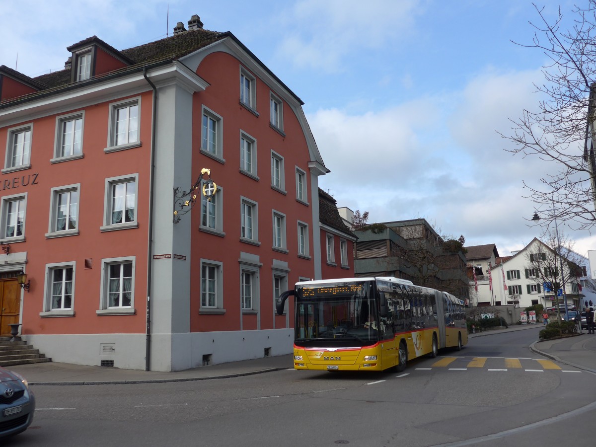 (168'873) - PostAuto Zrich - Nr. 317/ZH 780'794 - MAN am 24. Februar 2016 in Blach, Kreuz