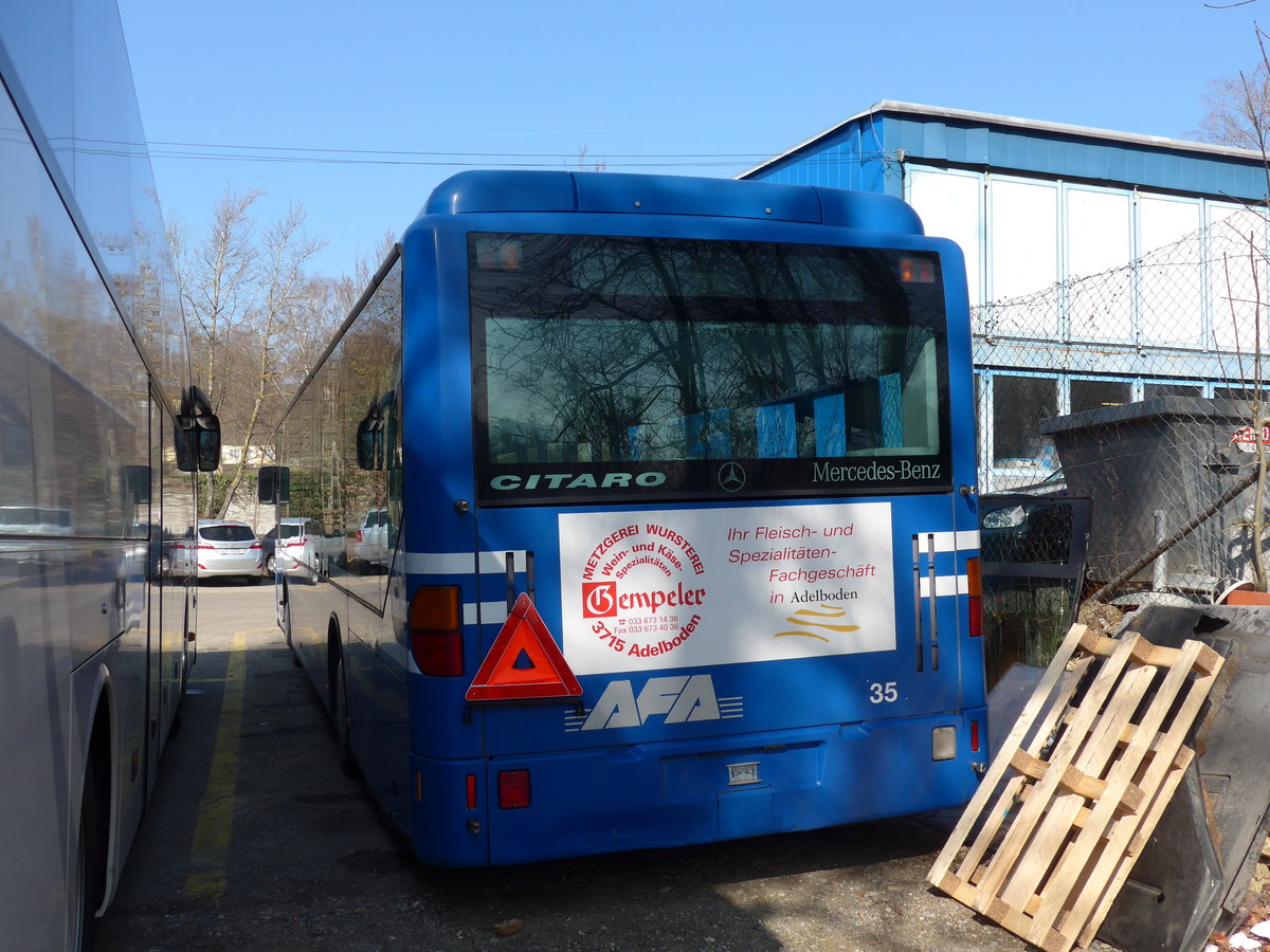 (169'268) - AFA Adelboden - Nr. 35 - Mercedes (ex Nr. 1) am 19. Mrz 2016 in Neuhausen, Garage Rattin