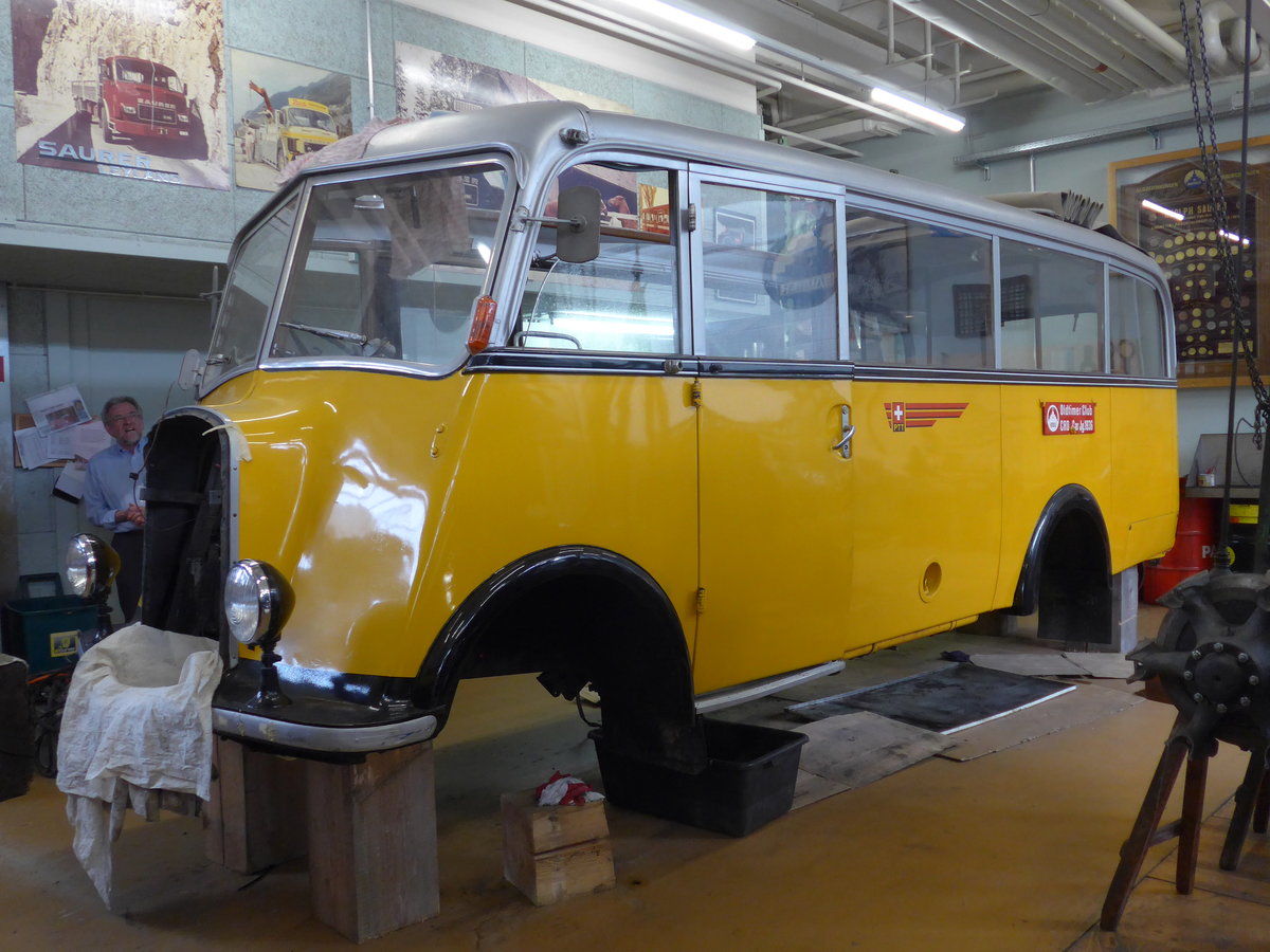 (169'693) - Oldtimer Club Saurer, Arbon - Saurer/R&Streun (ex Geiger, Adelboden Nr. 2) am 2. April 2016 in Arbon, Saurermuseum