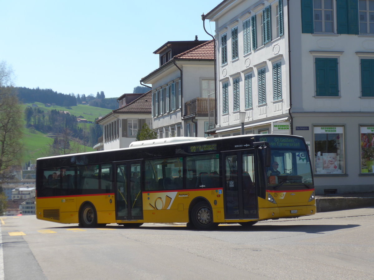 (169'937) - Casutt, Gossau - SG 289'533 - Van Hool am 12. April 2016 in Heiden, Post