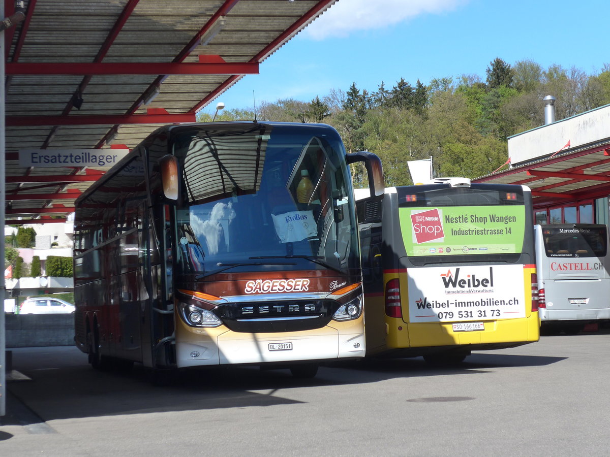 (170'059) - S�gesser, Wintersingen - Nr. 5/BL 20'151 - Setra am 14. April 2016 in Kloten, EvoBus