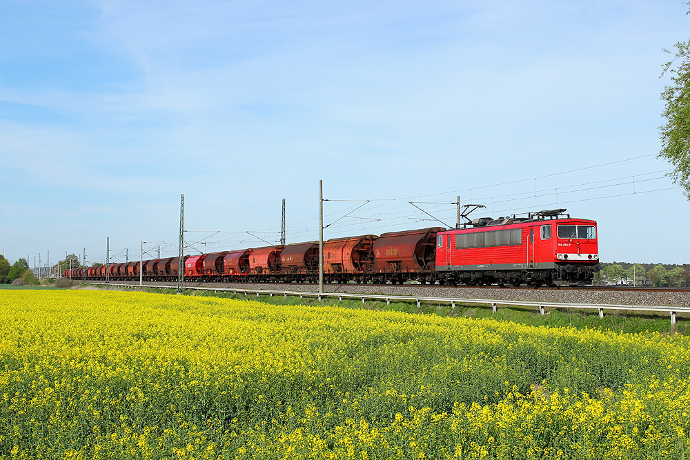 17.04.2014 16:46 Uhr - 155 055 mit Kalileerzug Wismar - Baalberge bei Demker.