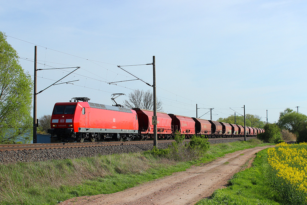 17.04.2014 17:17 Uhr - 145 048 mit Kalizug Baalberge - Wismar bei Demker.